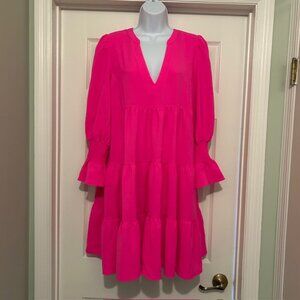 Pomander Place Electric Pink Crepe Kenzo Dress